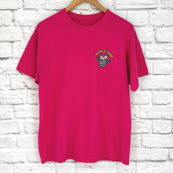 Teaching is a Hoot Pink Tee - Picture 4 of 6